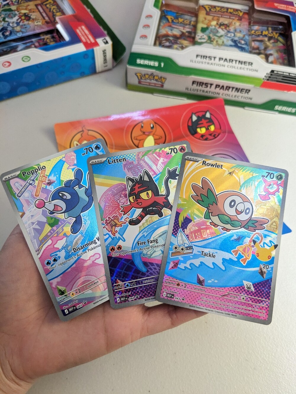 Pokemon First Partner Collection Series 1 - Rowlet Popplio Litten 3 Promo Cards - Picture 13 of 16